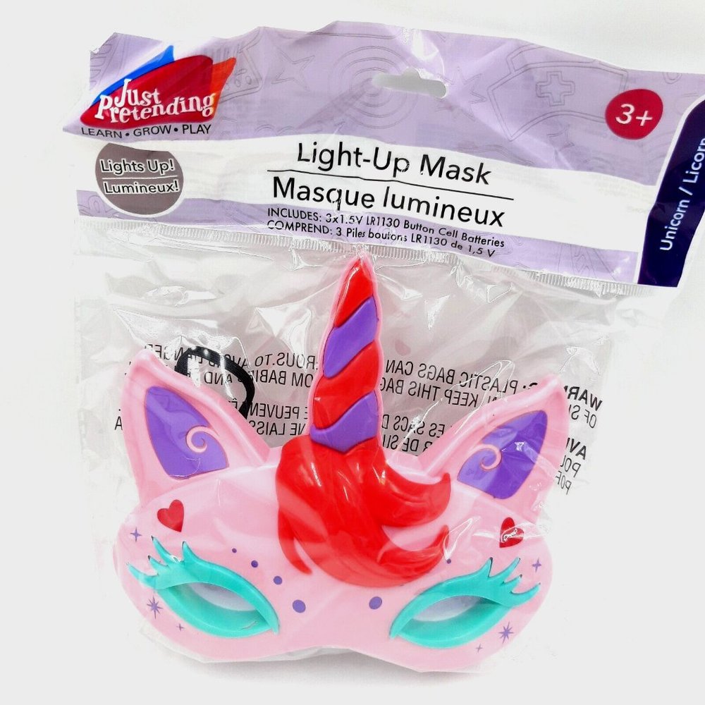 Unicorn Light-Up Mask Kids & Adults For Costume Party Or Playing Dress Up New